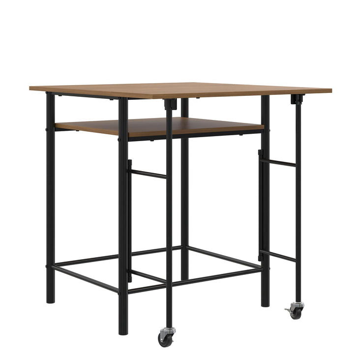 Jace Counter Height Kitchen 3 Piece Pub Set with Drop Leaf and 2 Counter Height Stools - Beige