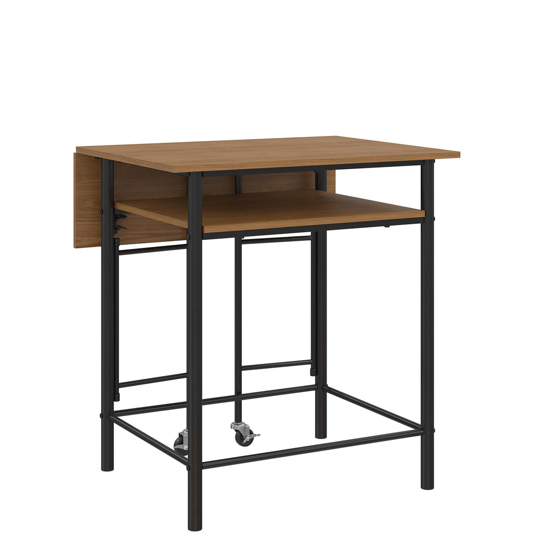 Jace Counter Height Kitchen 3 Piece Pub Set with Drop Leaf and 2 Counter Height Stools - Beige