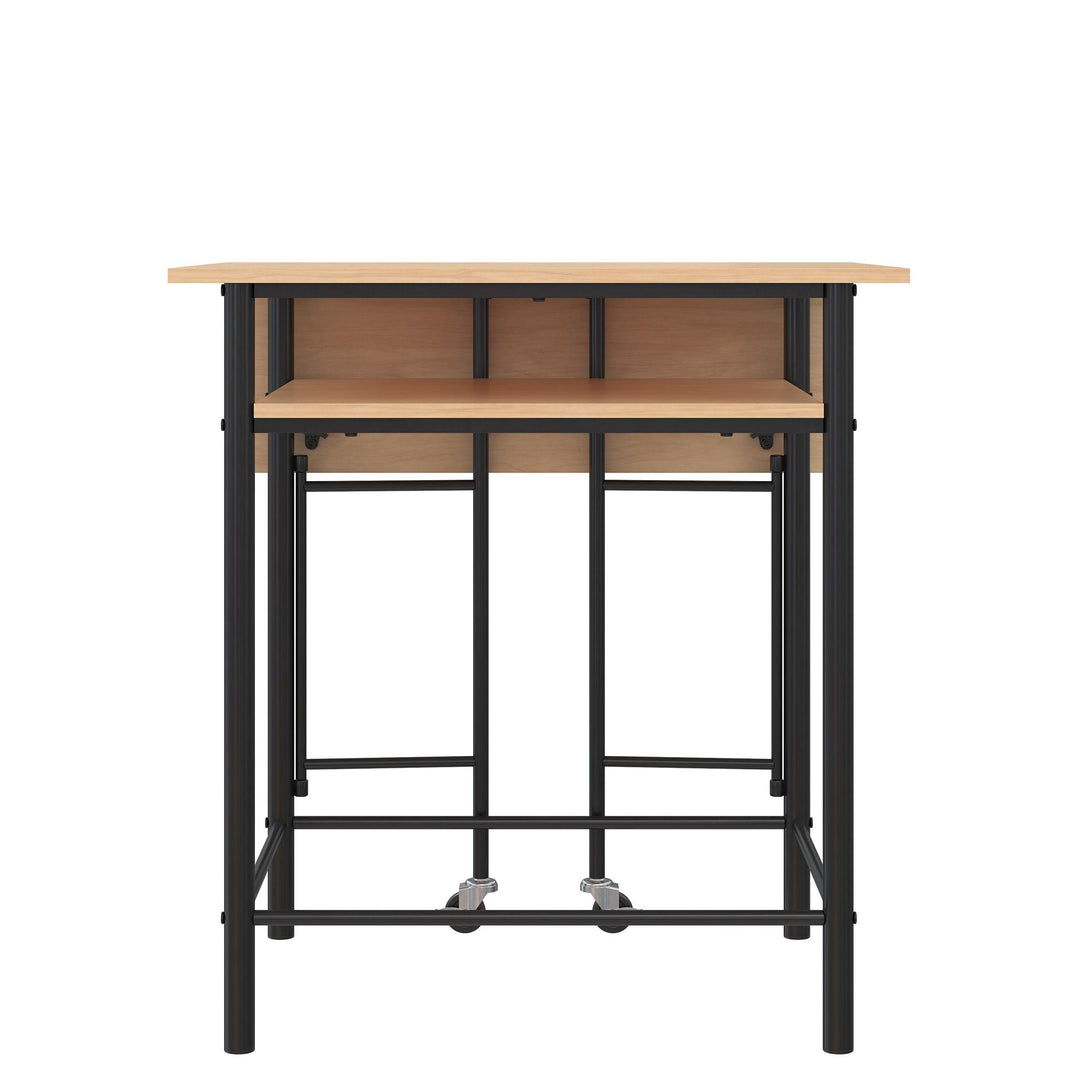 Jace Counter Height Kitchen 3 Piece Pub Set with Drop Leaf and 2 Counter Height Bar Stools - Natural