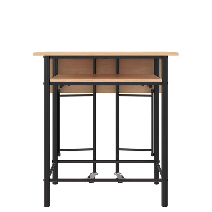 Jace Counter Height Kitchen 3 Piece Pub Set with Drop Leaf and 2 Counter Height Bar Stools - Natural