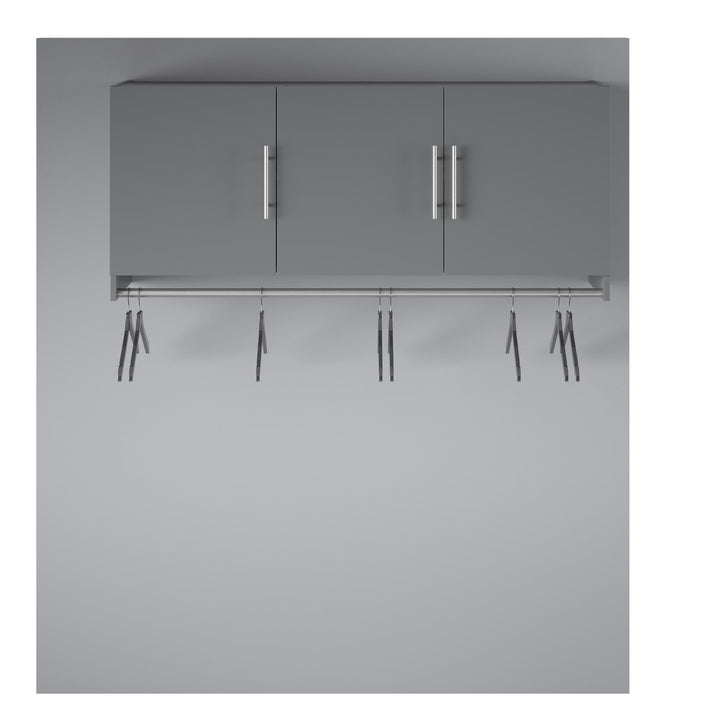 Camberly 3 Door Wall Cabinet with Hanging Rod - Graphite Grey