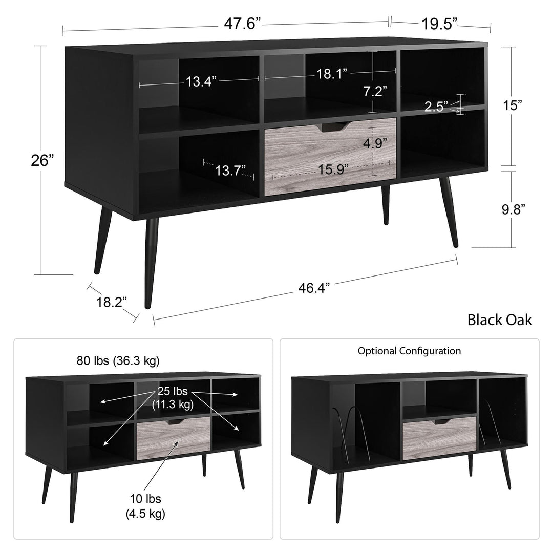 Sleek Design TV Holder for 55-inch Screens - Black Oak