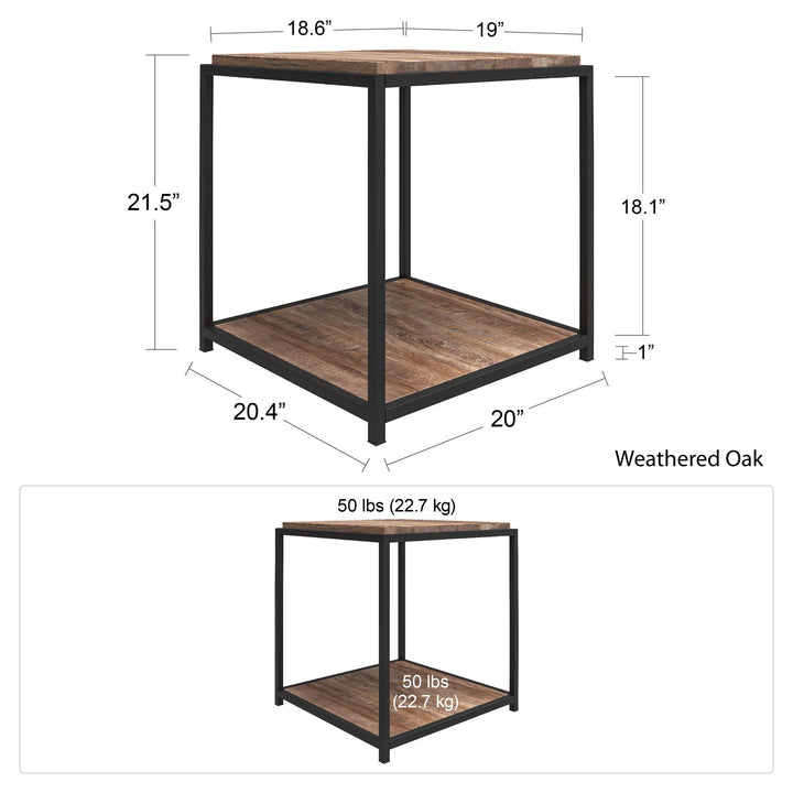 Stylish Couch Companion Table - Weathered Oak