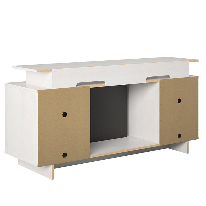 Merritt Avenue TV Console with Electric Fireplace -  Ivory Oak
