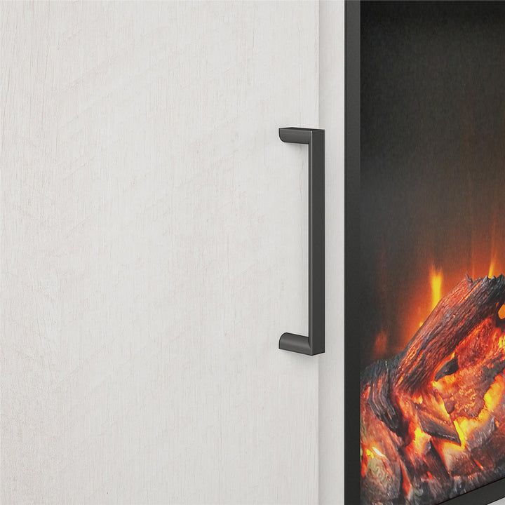 Best Electric Fireplace TV Console with Storage -  Ivory Oak