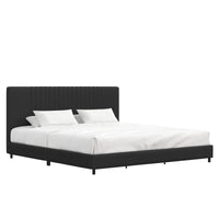Rio Faux Leather Upholstered Platform Bed with Tufted Headboard