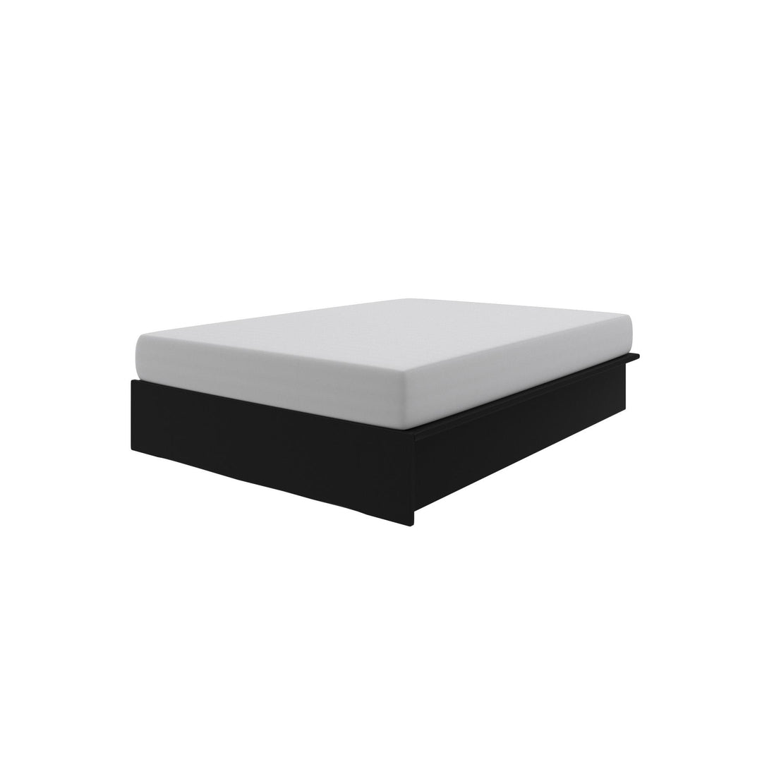 Maven Upholstered Bed with Modern Low Profile Design - Black - Queen