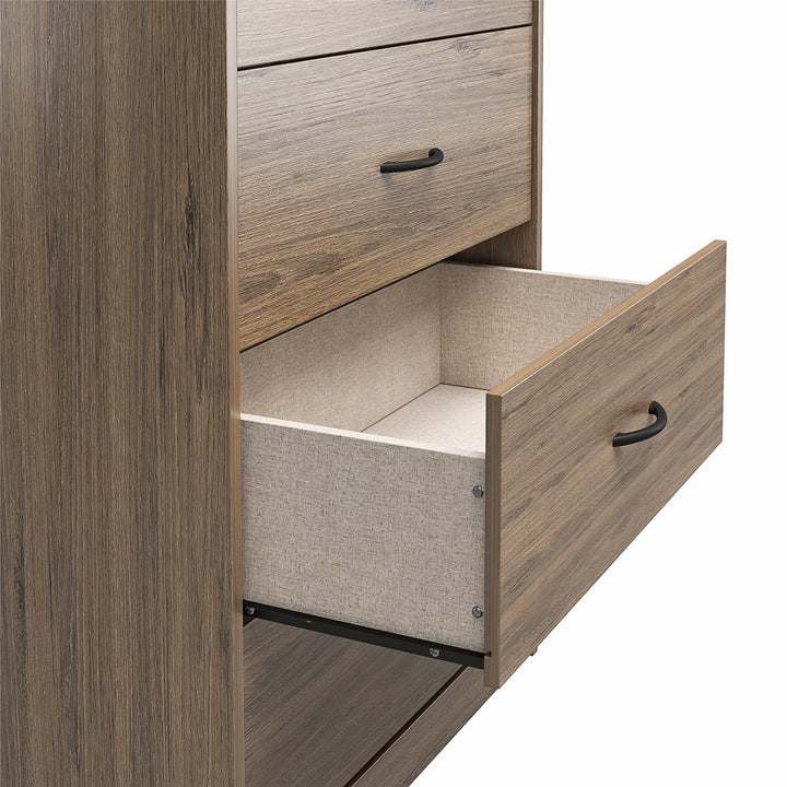 Rory Tall 5 Drawer Dresser - Rustic Oak