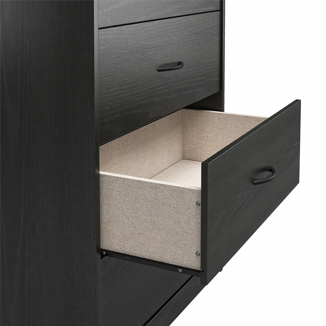 Rory 5 Drawer Dresser - Black Oak