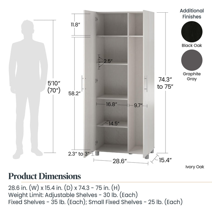 Camberly Tall Asymmetrical Cabinet - Graphite Grey