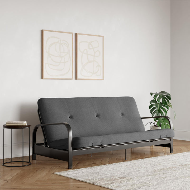 Caddie 6 Inch Thermobonded High Density Polyester Fill Futon Mattress - Gray - Full