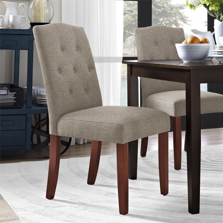 Emilia Upholstered Tufted Dining Chair - Dark Taupe