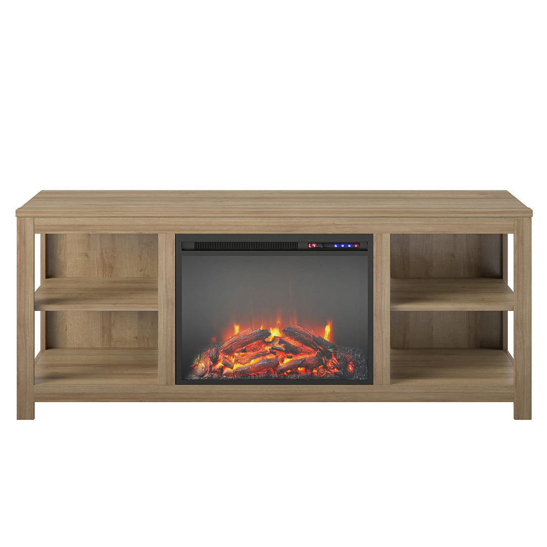 Melville Electric Fireplace Console TV Stand for TVs up to 74" - Natural