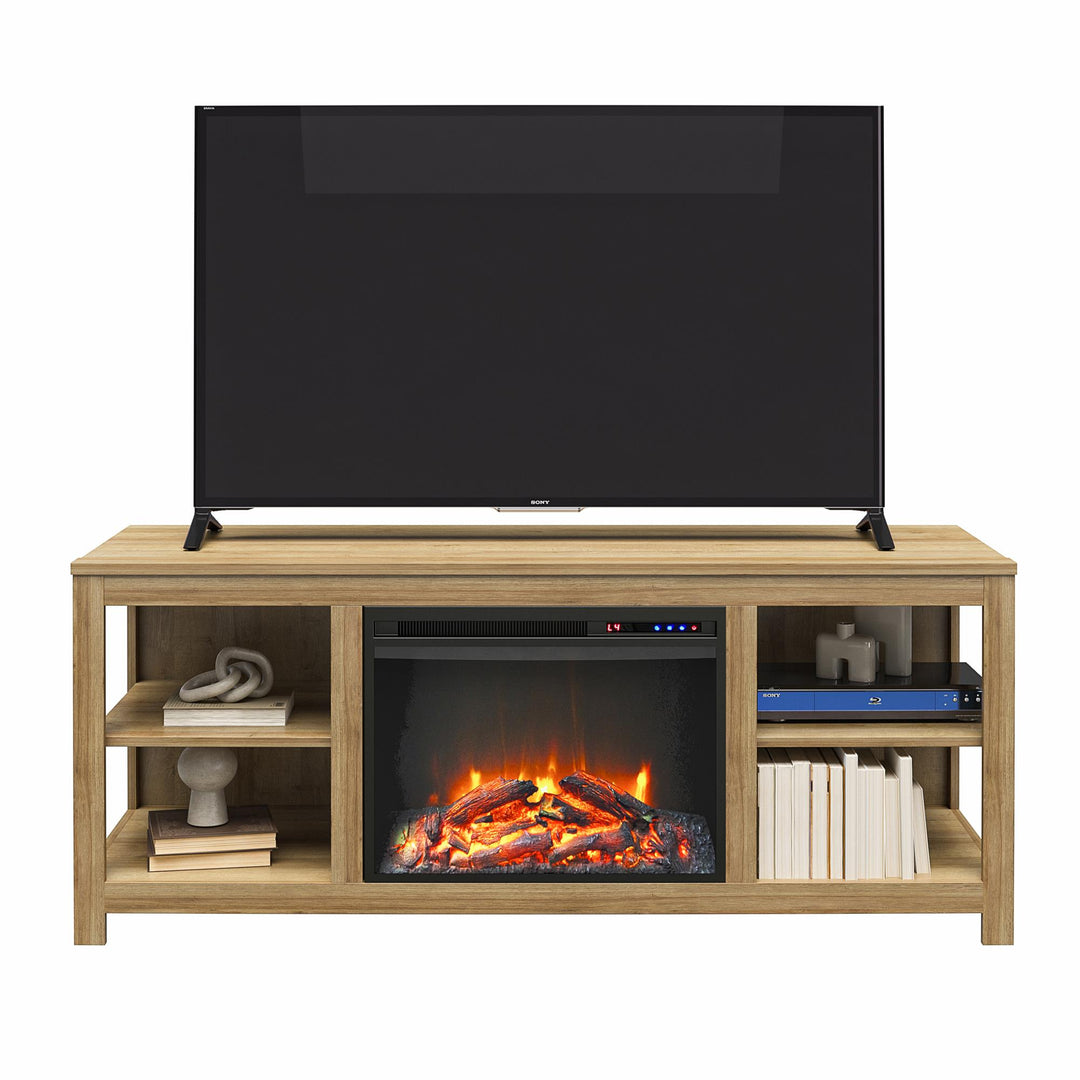 Melville Electric Fireplace Console TV Stand for TVs up to 74" - Natural