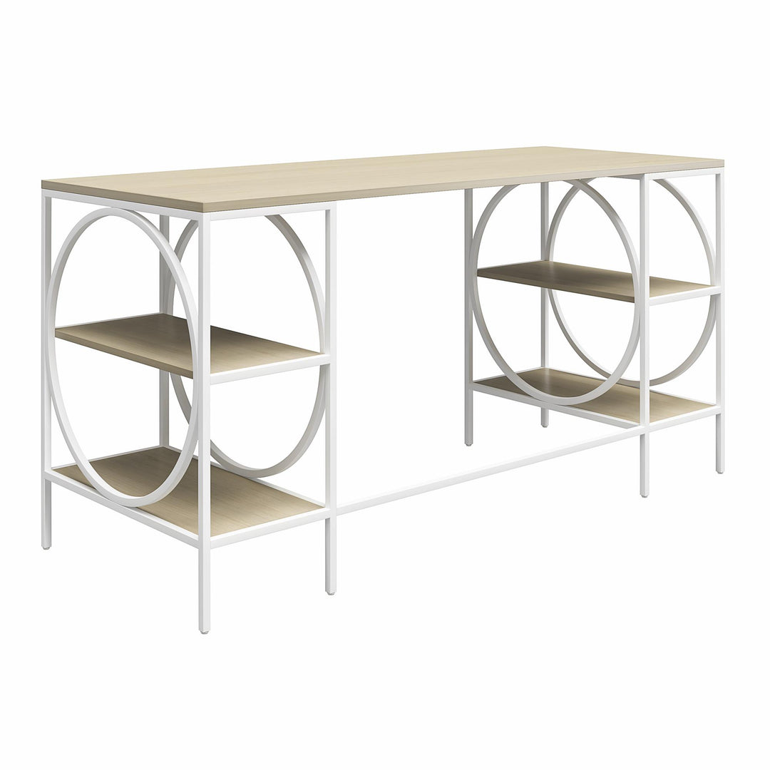 Stylish dual-pedestal office desk trend - Pale Oak