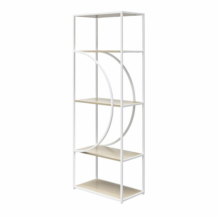 Memphis-inspired chic Strafford shelving unit - Pale Oak