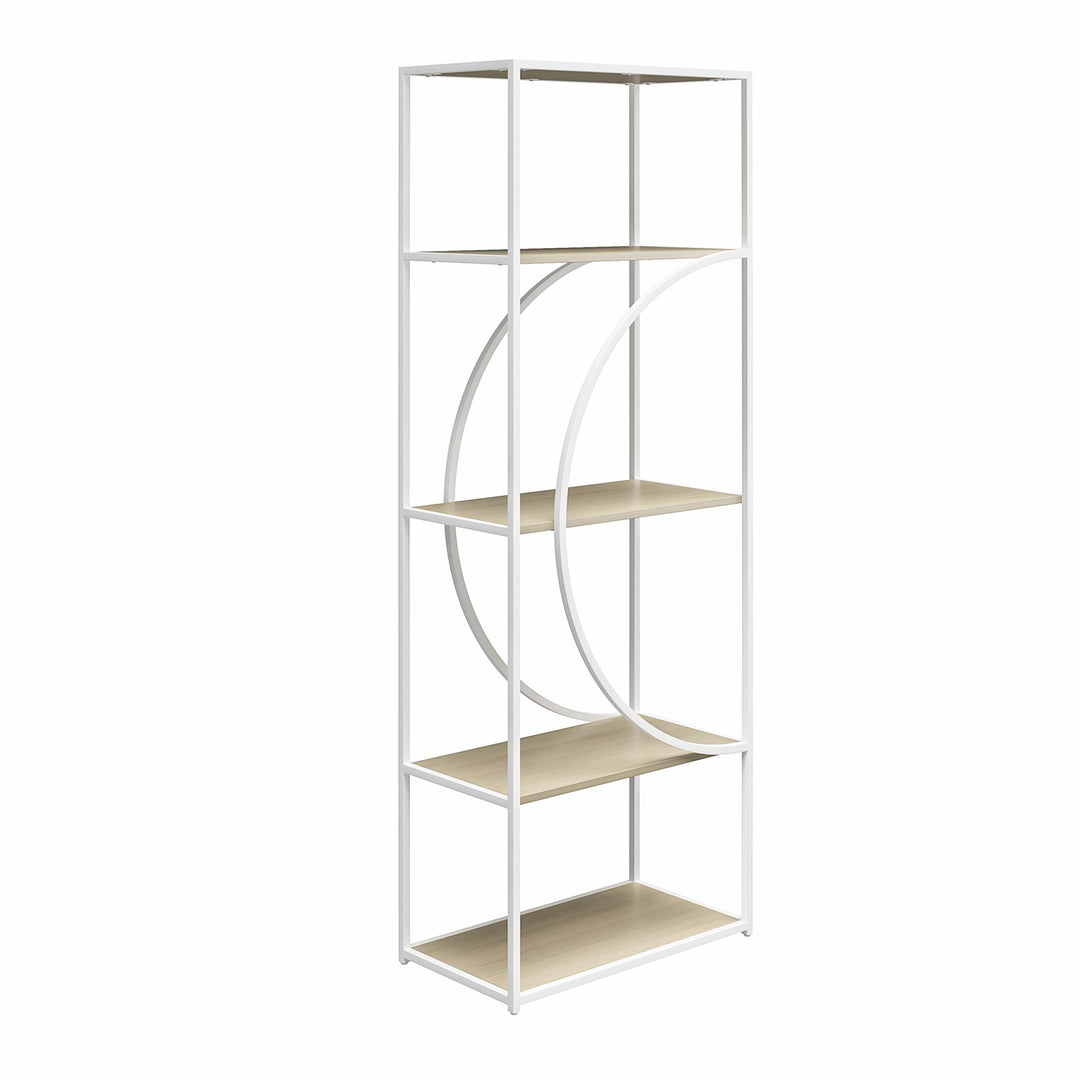 Contemporary living room open bookcase - Pale Oak