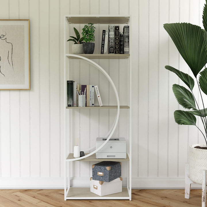 4 open shelves bookcase - Pale Oak