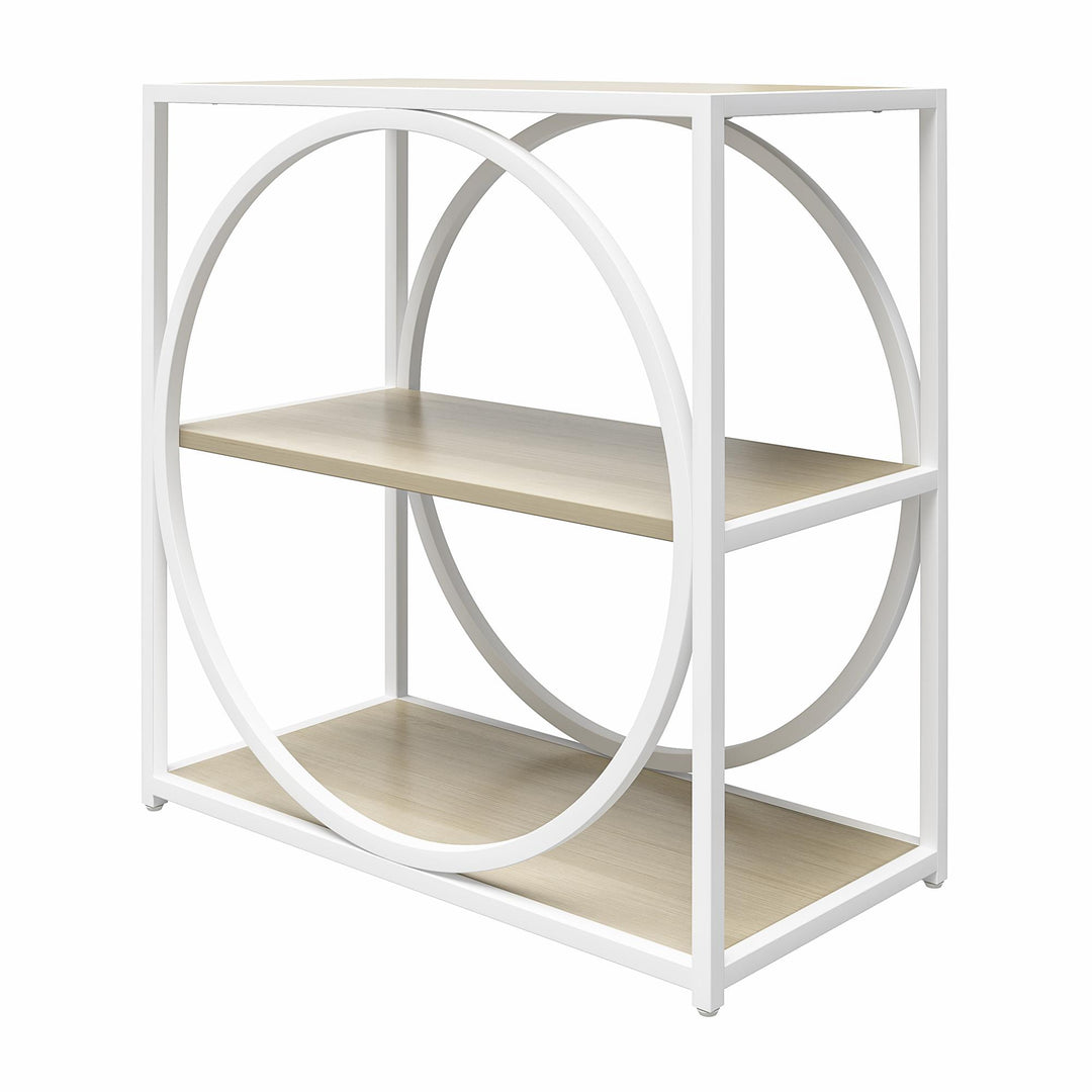 Minimalist Strafford table: four open shelves - Pale Oak