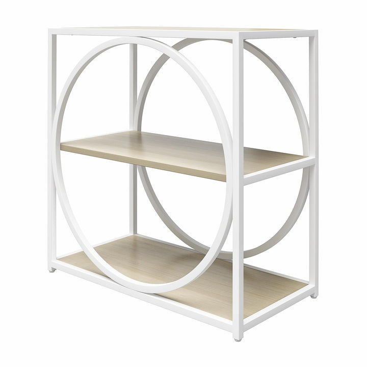 Minimalist Strafford table: four open shelves - Pale Oak