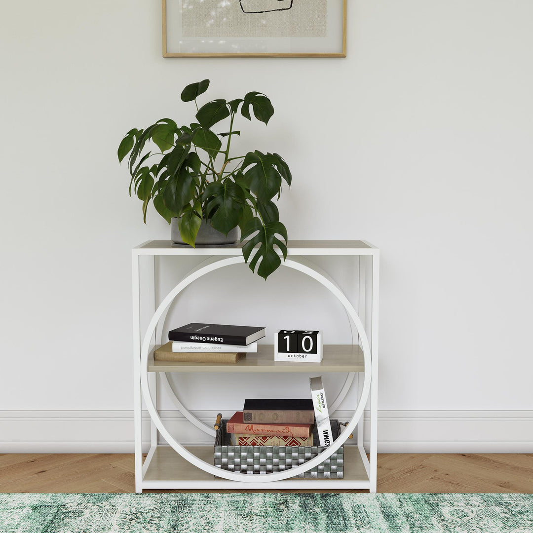 accent table with open shelves - Pale Oak