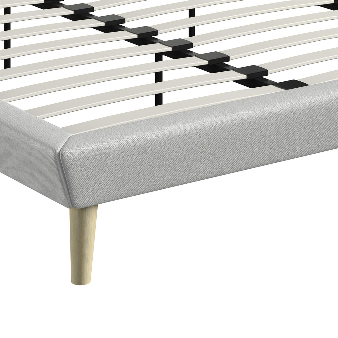 Farnsworth Upholstered Bed with Low Profile Platform Frame - Light Gray - King
