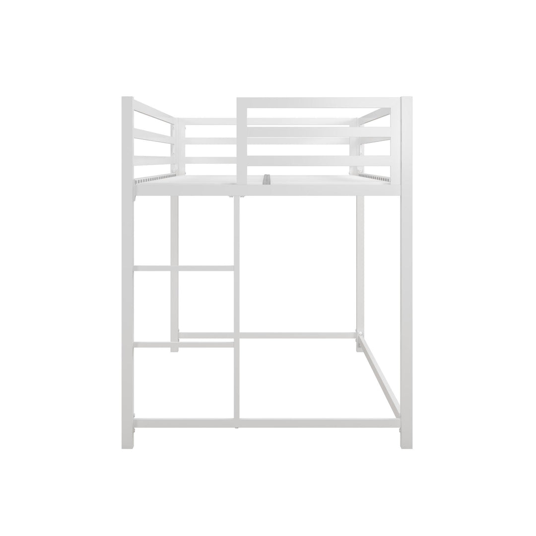 Miles Metal Junior Twin Loft Bed with Integrated Ladder - White - Twin