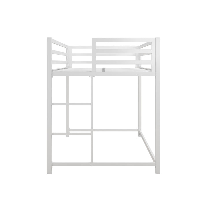 Miles Metal Junior Twin Loft Bed with Integrated Ladder - White - Twin