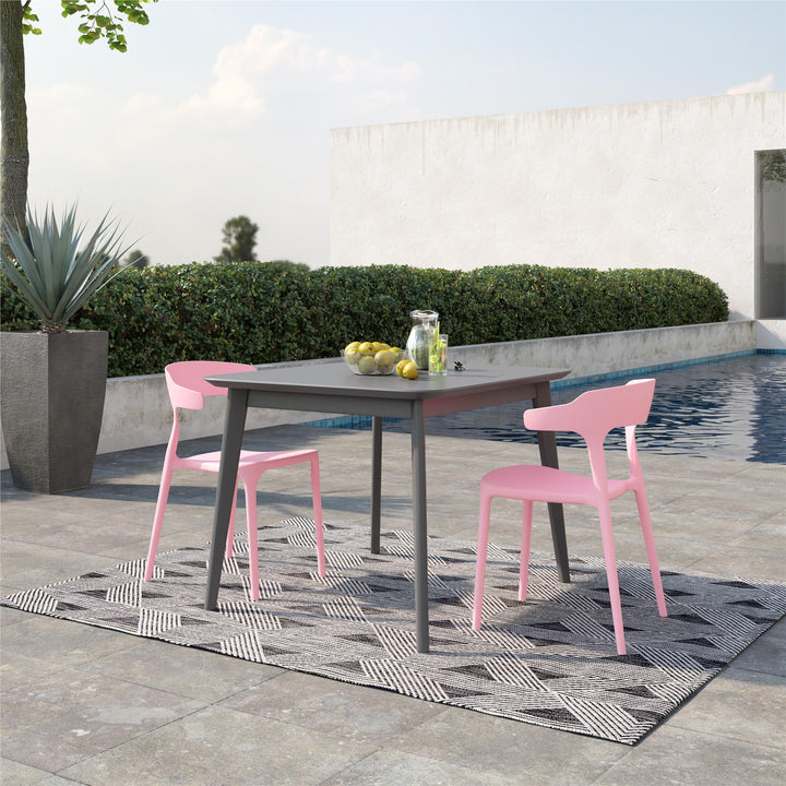 Poolside Gossip Felix Stacking Dining Chairs, Indoor/Outdoor, Set of 2 - Pink - 2-Pack