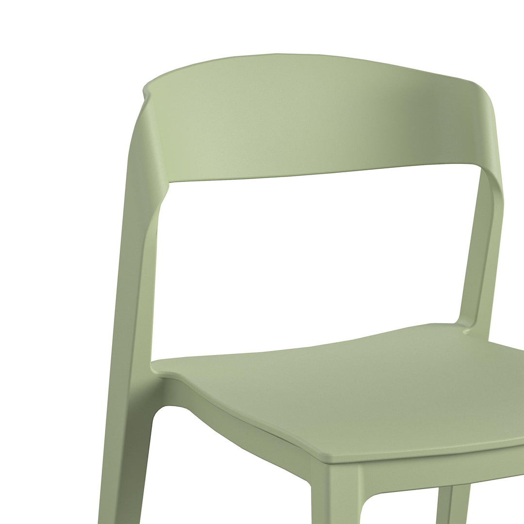 Outdoor/Indoor Stacking Resin Chair with Ribbon Back, Set of 2 - Pale Green - 2-Pack