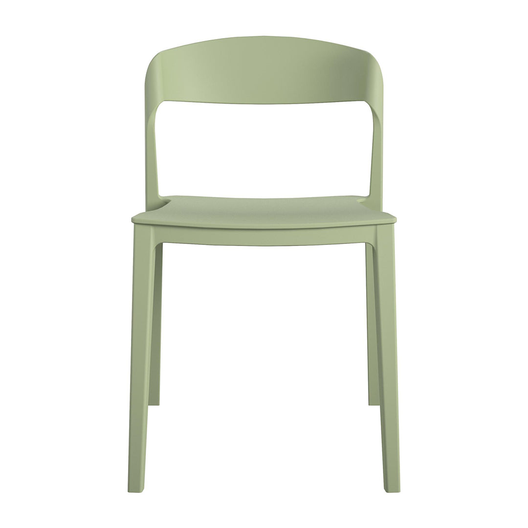 Outdoor/Indoor Stacking Resin Chair with Ribbon Back, Set of 2 - Pale Green - 2-Pack