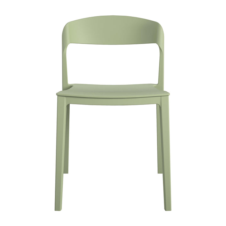 Outdoor/Indoor Stacking Resin Chair with Ribbon Back, Set of 2 - Pale Green - 2-Pack