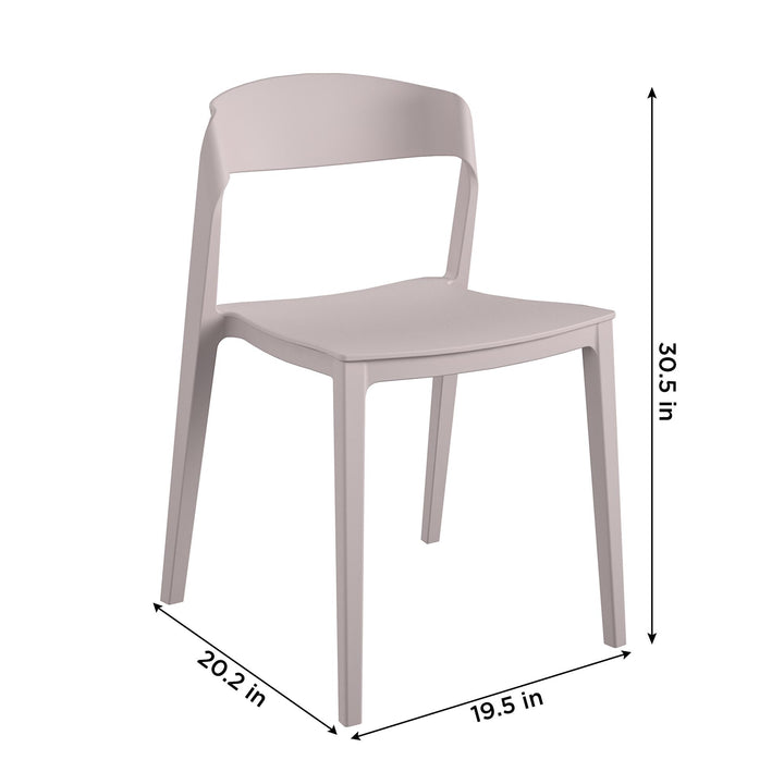 Outdoor/Indoor Stacking Chair with Ribbon Back -  Pale Pink 