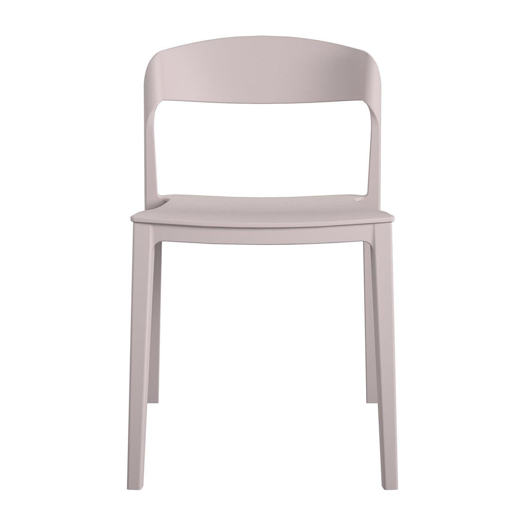 Stacking Resin Chair with Ribbon Back for Indoor/Outdoor -  Pale Pink 