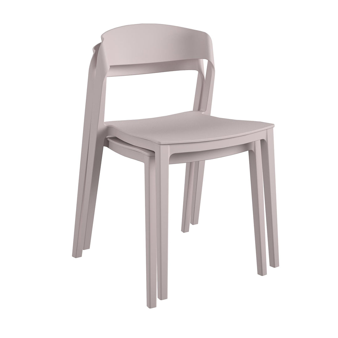 Outdoor/Indoor Stacking Chair with Resin Ribbon Back -  Pale Pink 