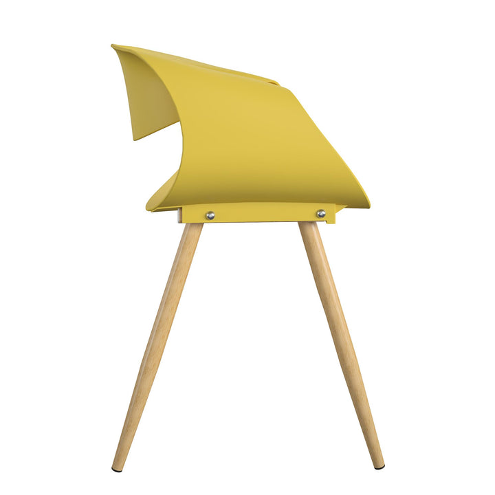 Outdoor/Indoor Resin Ribbon Chair, Set of 2 - Mustard Yellow - 2-Pack
