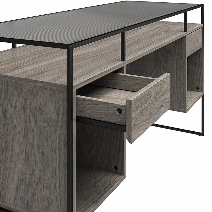 Camley storage desk solutions -  Gray Oak