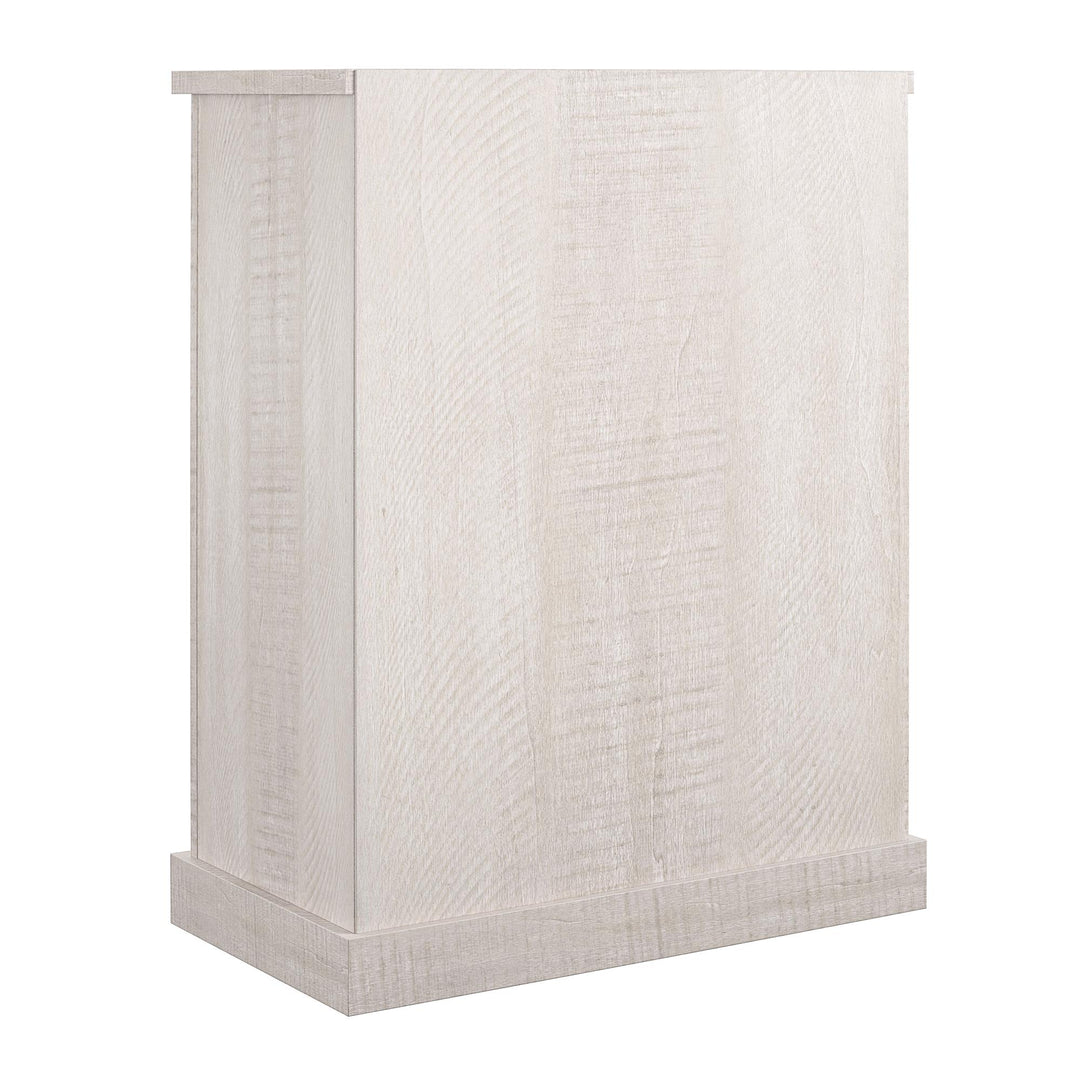 Knox County Bar Cabinet with Sliding Door and 12 Bottle Cubbies - Rustic White