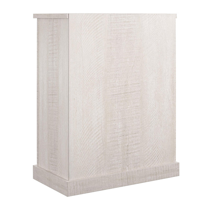 Knox County Bar Cabinet with Sliding Door and 12 Bottle Cubbies - Rustic White