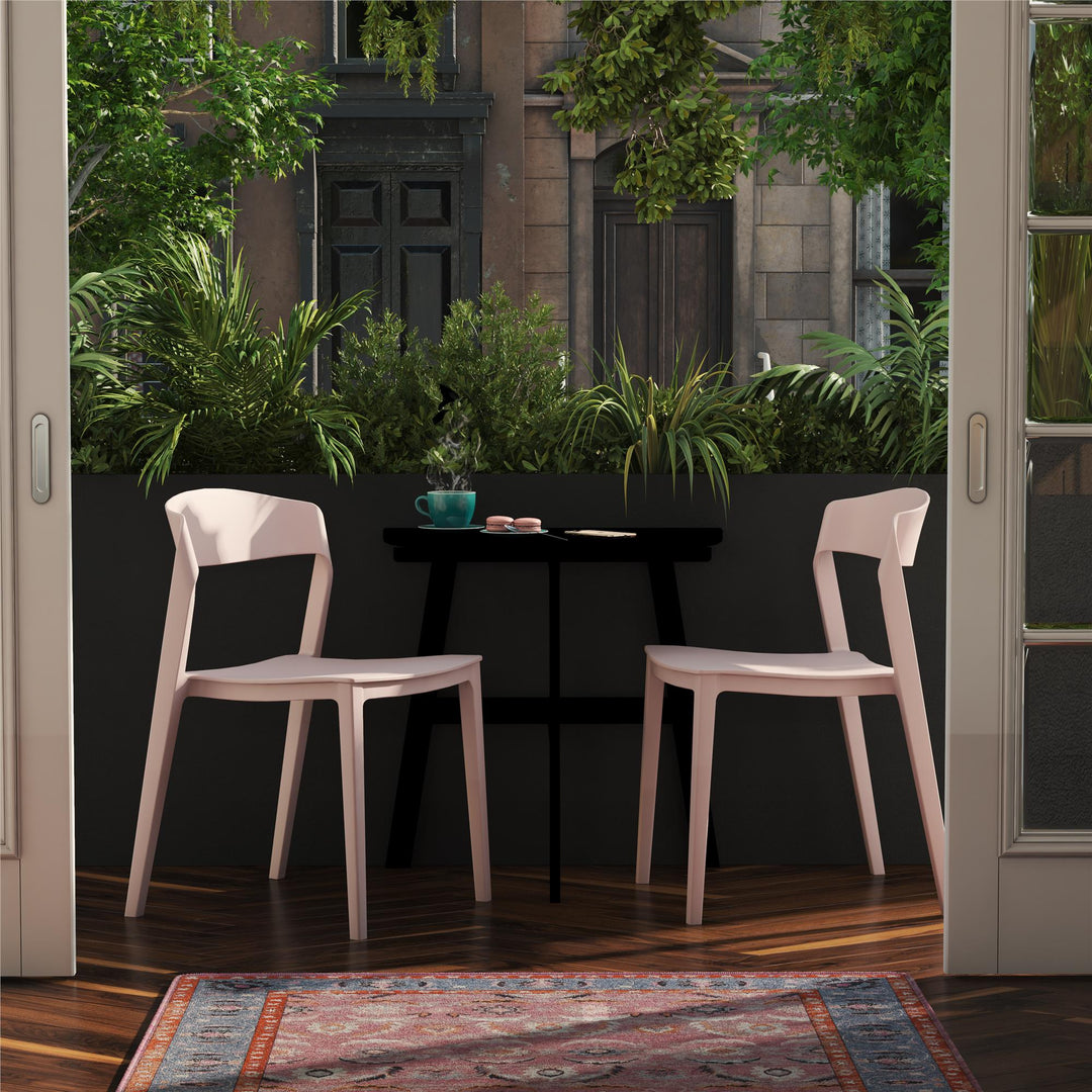 Outdoor/Indoor Stacking Resin Chair -  Pale Pink 