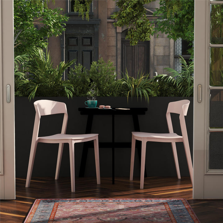 Outdoor/Indoor Stacking Resin Chair -  Pale Pink 