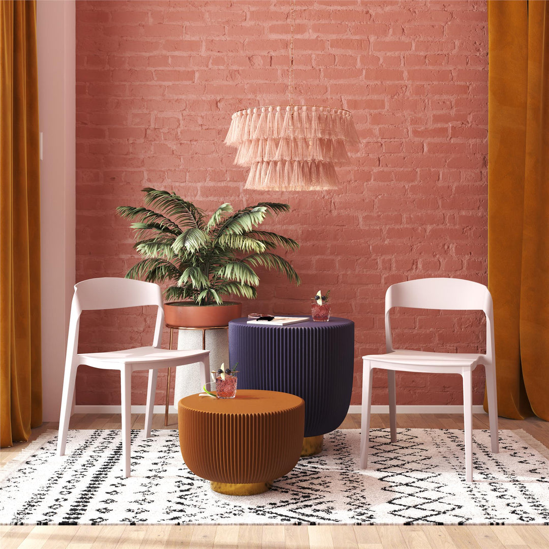 Outdoor/Indoor Resin Chair with Ribbon Back -  Pale Pink 