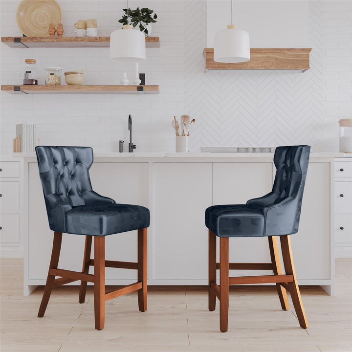 Clairborne Counter Height Bar Stool - Navy - Set of 2