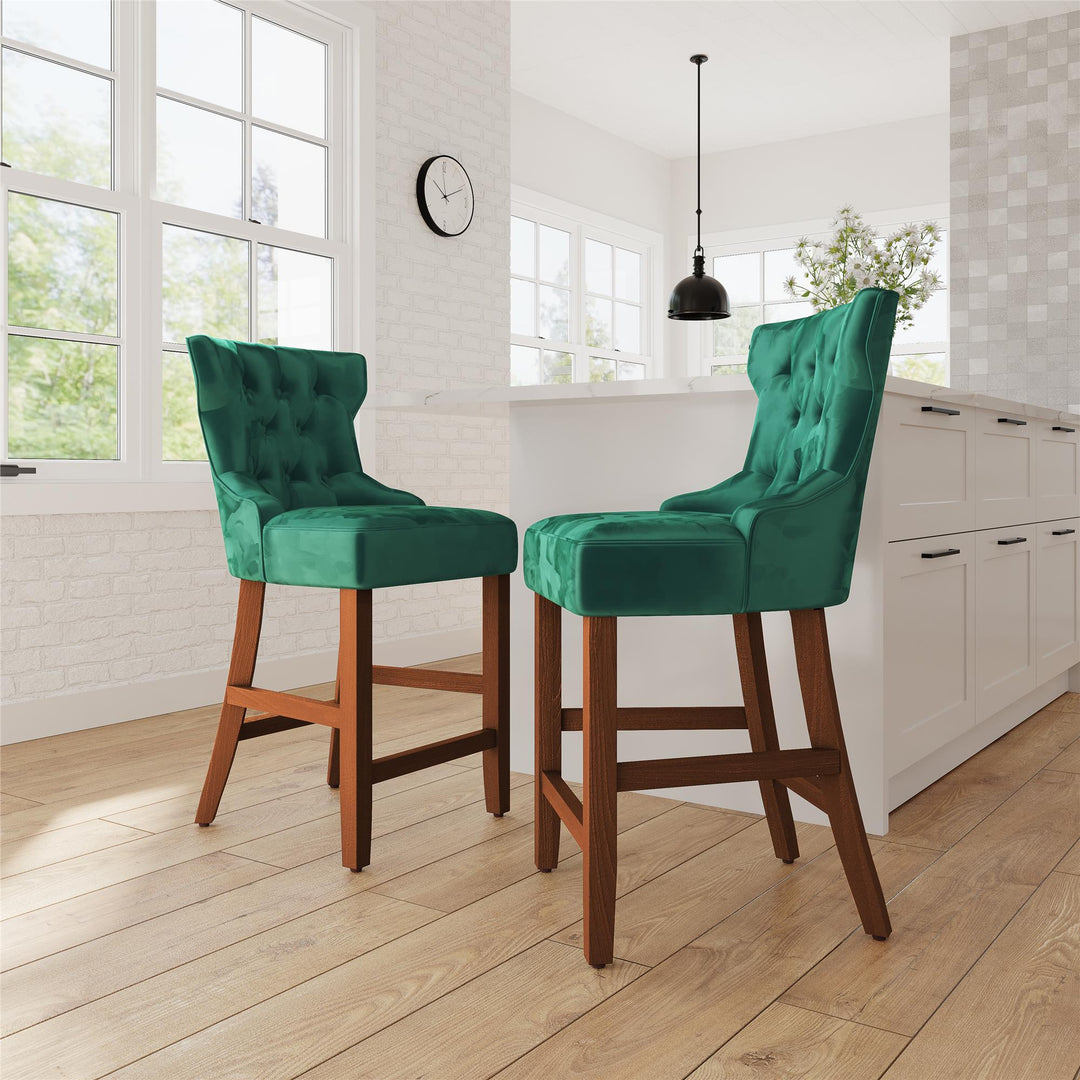 Clairborne Counter Height Bar Stool - Emerald Green - Set of 2