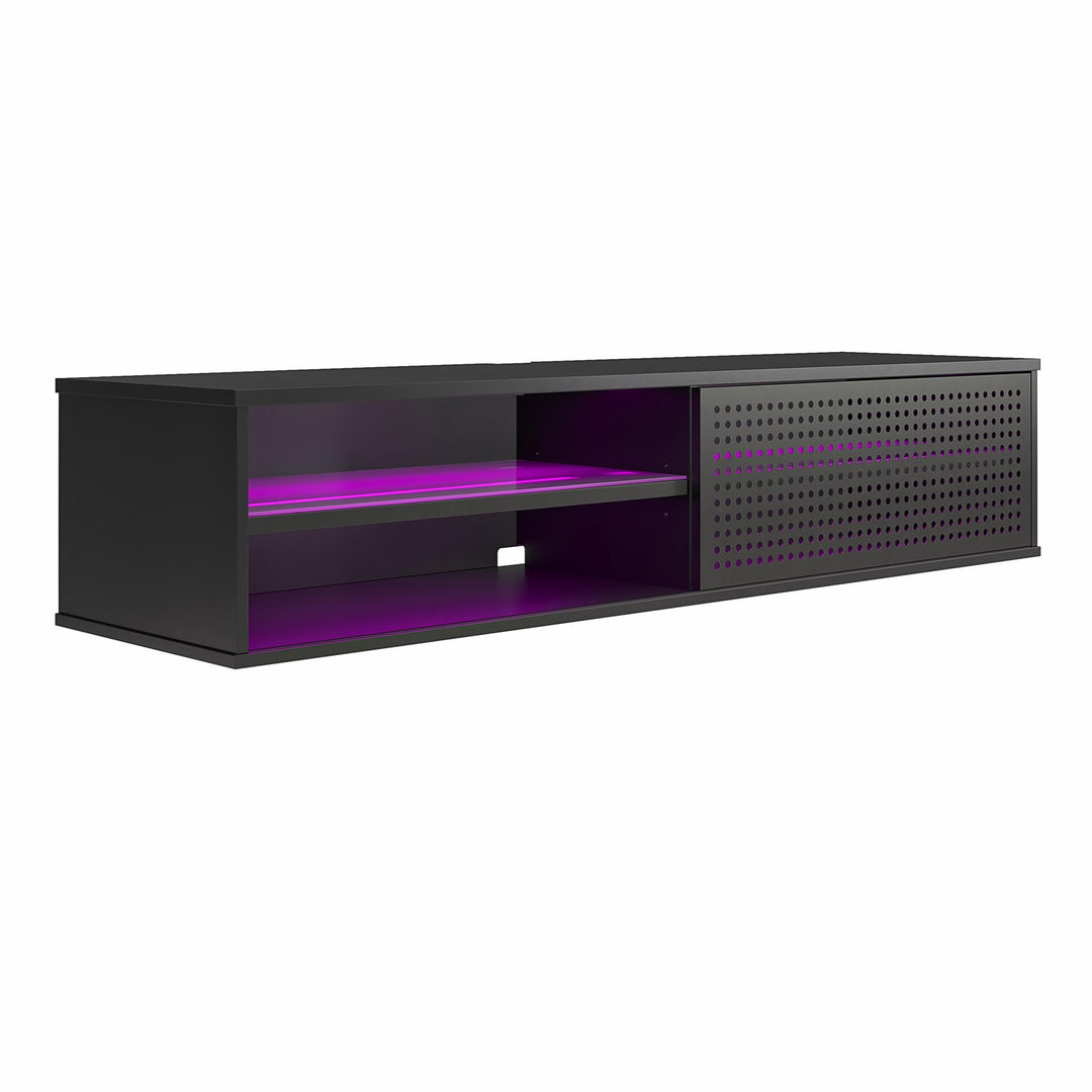 Glitch Floating TV Stand for TVs up to 60 Inches - Black