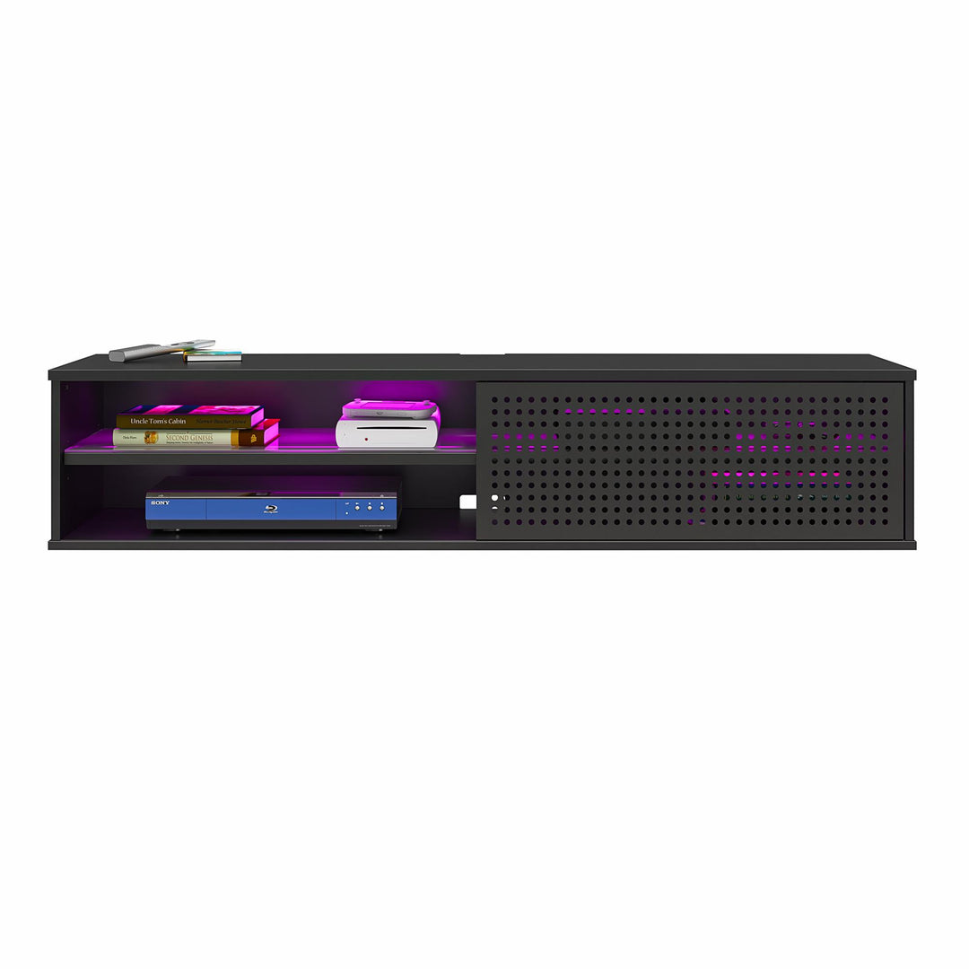 Glitch Floating TV Stand for TVs up to 60 Inches - Black