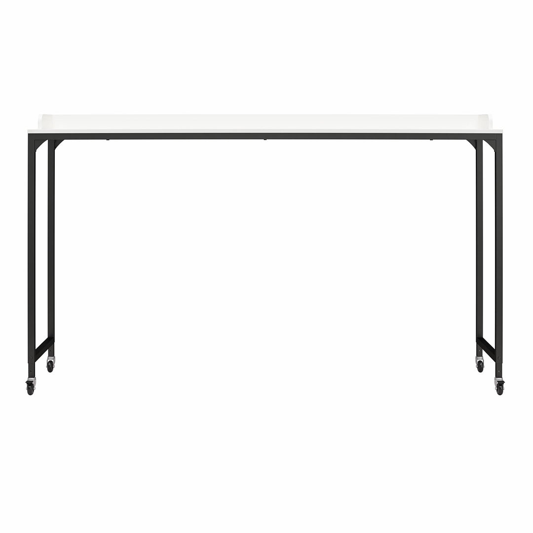 Adjustable Height Desk with Castors for Over-Bed -  White