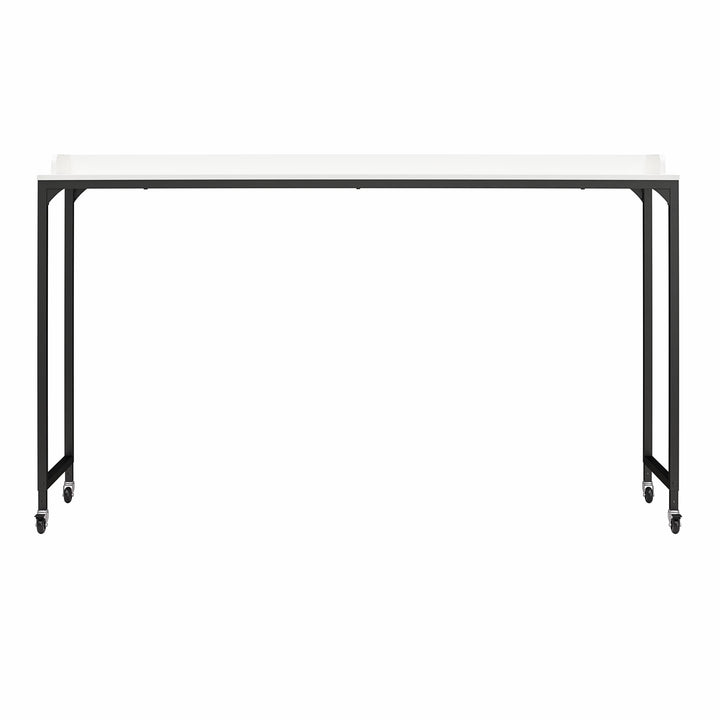 Adjustable Height Desk with Castors for Over-Bed -  White