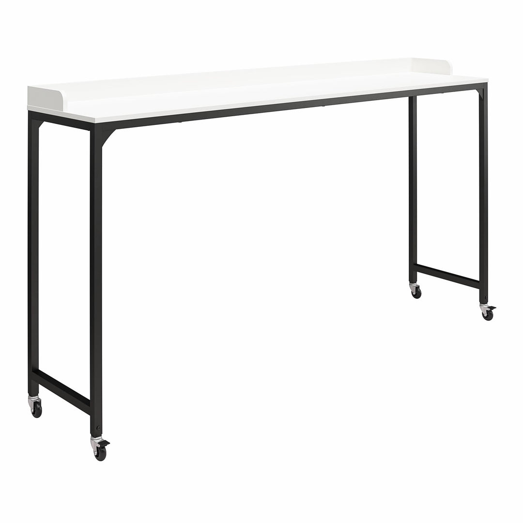 Park Hill Adjustable Height Over-The-Bed Desk with Castors - White