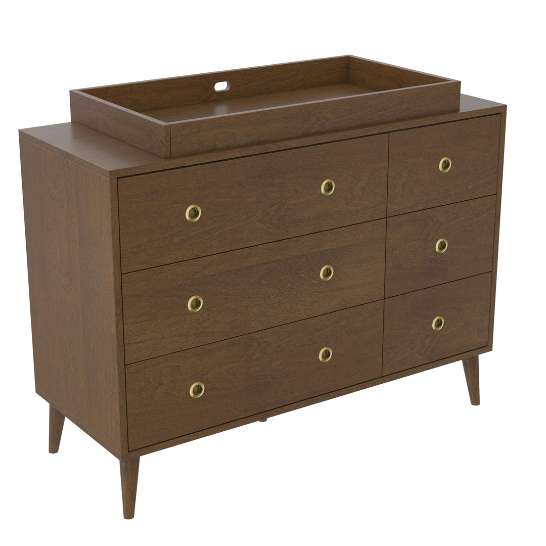 Harper 6-Drawer Storage Dresser - Walnut